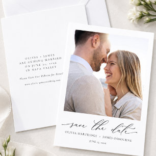 Reserve A Data Casamento Minimalista Moderno Foto Simples Elegant