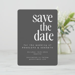 Reserve A Data Casamento Minimalista Moderno Preto Branco Simples