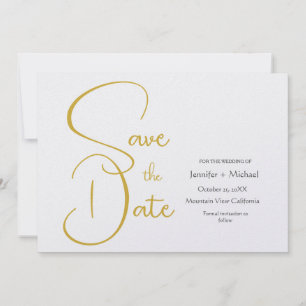 Reserve A Data Casamento Minimalista Moderno Roteiro de Caligrafi