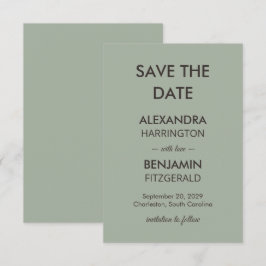 Reserve A Data Casamento Minimalista Moderno | Sage Verde Atempor