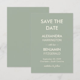 Reserve A Data Casamento Minimalista Moderno | Sage Verde Atempor