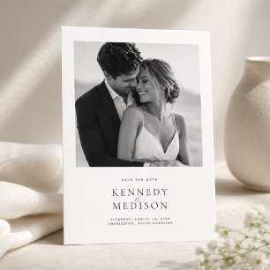 Reserve A Data Casamento Minimalista Moderno Save the Date com Fo