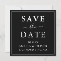 Casamento Minimalista Preto Atemporal Salve A Data