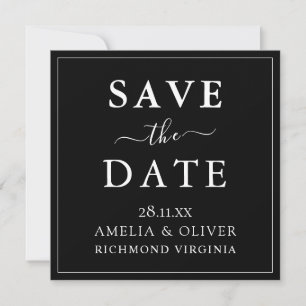 Reserve A Data Casamento Minimalista Preto Atemporal Salve A Data