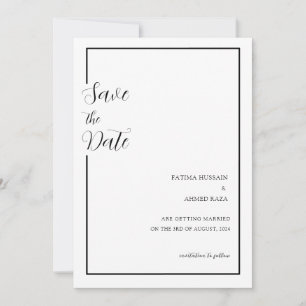 Reserve A Data Casamento Minimalista Preto Branco Muçulmano Salva
