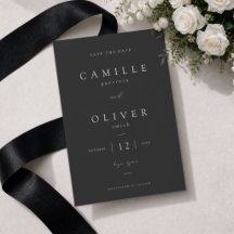 Casamento Minimalista Preto Carvão Elegante
