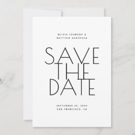 Reserve A Data Casamento Minimalista Preto e Branco | Foto e Códi