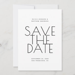 Reserve A Data Casamento Minimalista Preto e Branco Foto e Códi