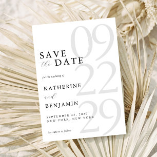 Reserve A Data Casamento Minimalista Preto e Branco Moderno