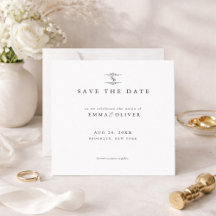 Casamento Minimalista preto e branco Salve a Data