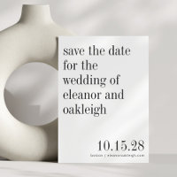 Casamento Minimalista Preto e Branco Tipografia El