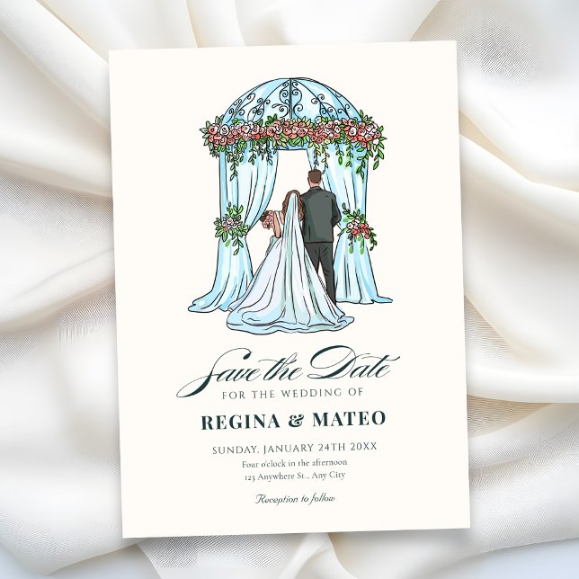 Reserve A Data Casamento minimalista romântico elegante (Criador carregado)