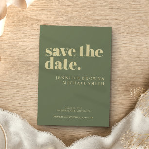 Reserve A Data Casamento Minimalista Sage Dourado Fotográfico Cal