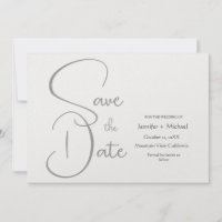 Casamento Minimalista Simples Cinza Caligrafia Rot