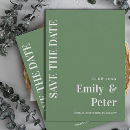 Reserve A Data Casamento Minimalista Verde de Sage Moderno