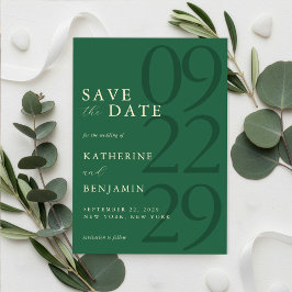 Reserve A Data Casamento Minimalista Verde Moderno