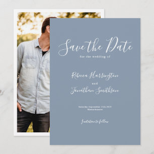 Reserve A Data Casamento Mínimo Dusty Blue Salvar Data