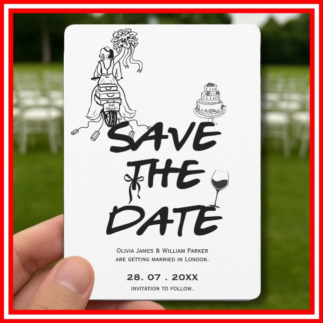 Reserve A Data Casamento Mínimo Impressionante De Mão Desenhada (Criador carregado)