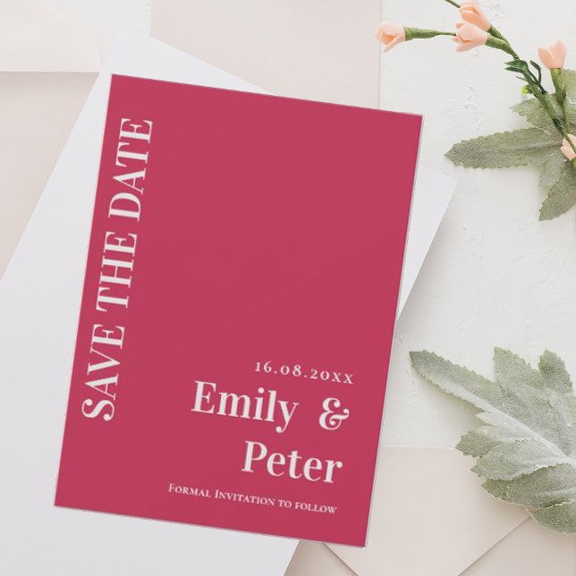 Reserve A Data Casamento Mínimo Magenta Moderno Contemporâneo (Criador carregado)