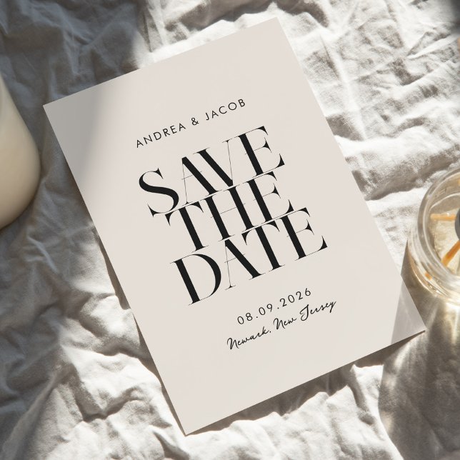 Reserve A Data Casamento Mínimo Moderno entre Preto e Chico de Ma (Criador carregado)