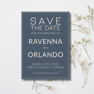 Reserve A Data Casamento Moderno Azul Marinho Marfim Dinheiro Ant