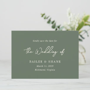 Reserve A Data Casamento Moderno Bailee Olive Green