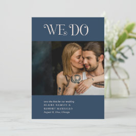 Reserve A Data Casamento Moderno Blaire Azul Marinho