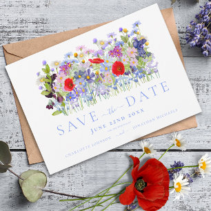 Reserve A Data Casamento Moderno com Flores Silvestres Coloridas