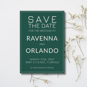 Reserve A Data Casamento Moderno com Marfim Esmeralda e Estilo Ol