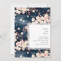 Casamento Moderno com Ondas de Sakura Navy