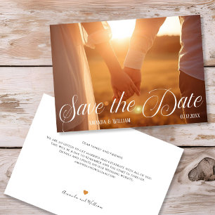 Reserve A Data Casamento Moderno com Texto e Foto