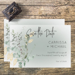 Reserve A Data Casamento Moderno com Vegetação Delicada Boho