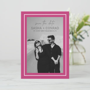 Reserve A Data Casamento Moderno de Foto de Fronteira Rosa Vibran