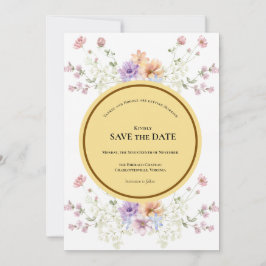 Reserve A Data Casamento moderno de primavera com flores silvestr