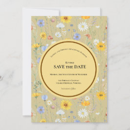 Reserve A Data Casamento moderno de primavera com flores silvestr