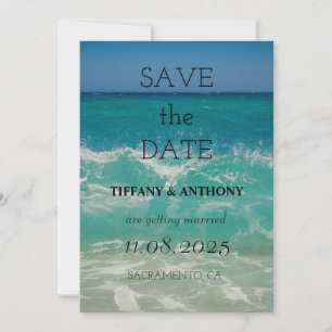 Reserve A Data Casamento Moderno de Verão na Praia do Oceano