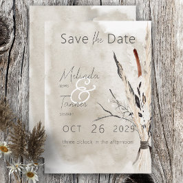 Reserve A Data Casamento Moderno do Buquê Rustic Boho
