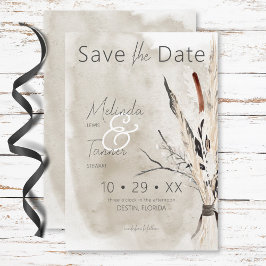 Reserve A Data Casamento Moderno do Buquê Rustic Boho