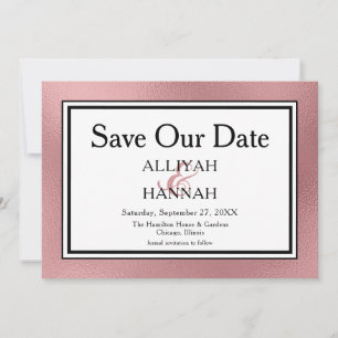 Reserve A Data Casamento Moderno Dourado LGBTQ Salve A Data