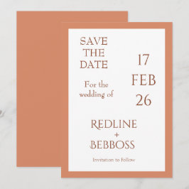 Reserve A Data Casamento Moderno e Elegante em Cobre Brilhante