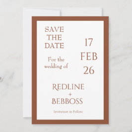 Reserve A Data Casamento Moderno e Elegante em Cobre Brilhante