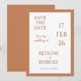 Reserve A Data Casamento Moderno e Elegante em Cobre Macio