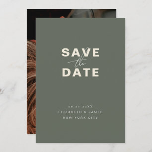 Reserve A Data Casamento Moderno e Minimalista Dark Sage