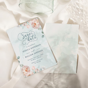 Reserve A Data Casamento Moderno e Tendência Rosa Azul