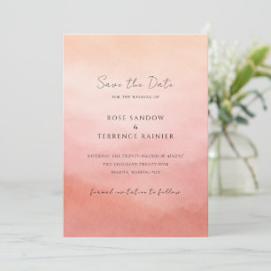 Reserve A Data Casamento Moderno Elegante Chic Coral Costeiro