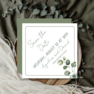 Reserve A Data Casamento Moderno Eucalyptus Salva A Data