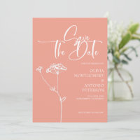 Casamento Moderno Minimalista Caligrafia Coral Pês