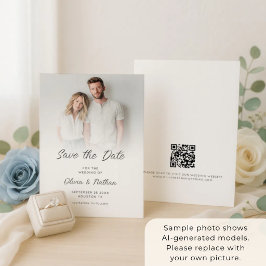 Reserve A Data Casamento Moderno Minimalista com Sobreposição de