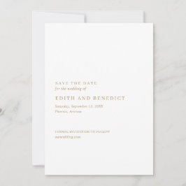 Reserve A Data Casamento Moderno Minimalista Dourado