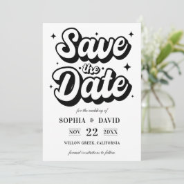 Reserve A Data Casamento Moderno Minimalista Preto e Branco